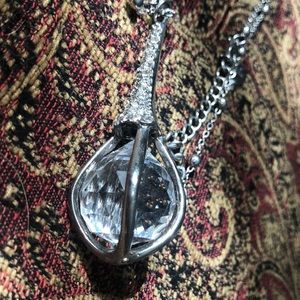 Long silver necklace